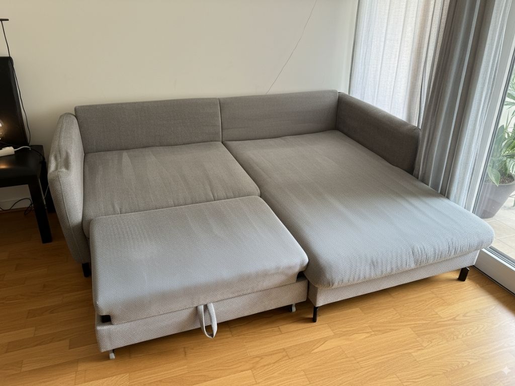 Stoffsofa – nachher